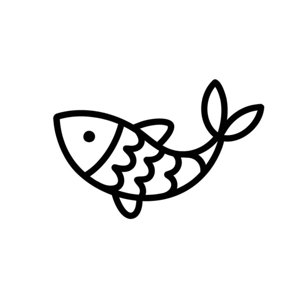 Icono Garabato Pescado Ilustración Vectorial — Vector de stock