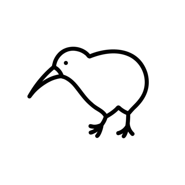 Kiwi Pájaro Garabato Icono Vector Ilustración — Vector de stock