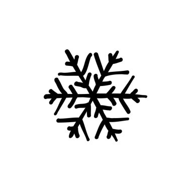 Kar Tanesi karalama simgesi, el çizimi illüstrasyon
