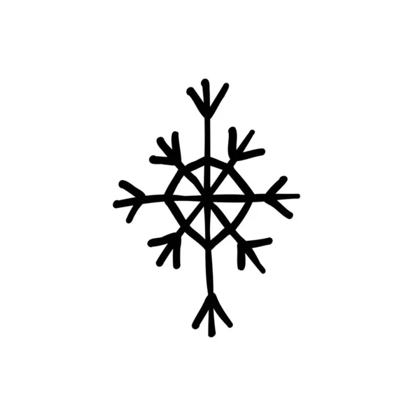 Ikona Ikony Płatków Śniegu Ręcznie Rysowane Ilustracja — Wektor stockowy