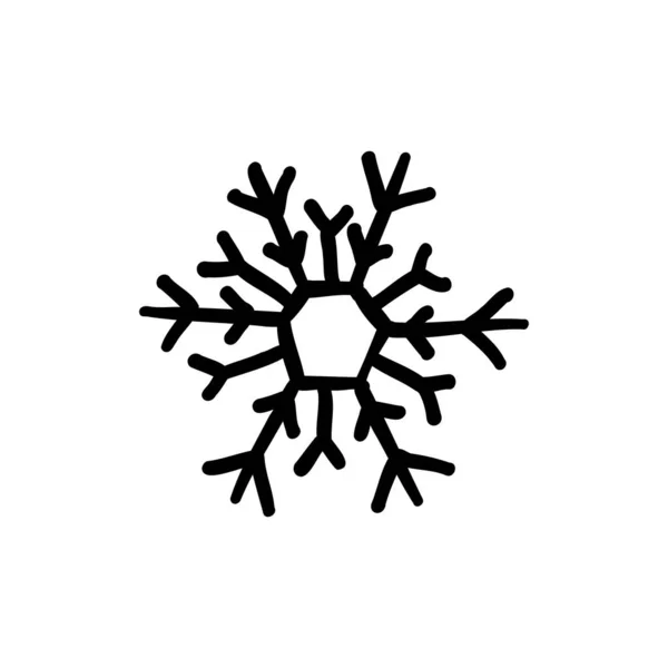 Schneeflocken Doodle Symbol Handgezeichnete Illustration — Stockvektor