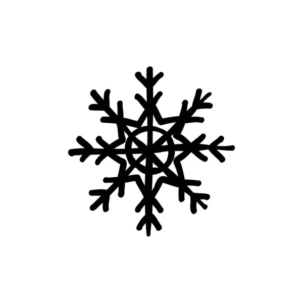 Schneeflocken Doodle Symbol Handgezeichnete Illustration — Stockvektor