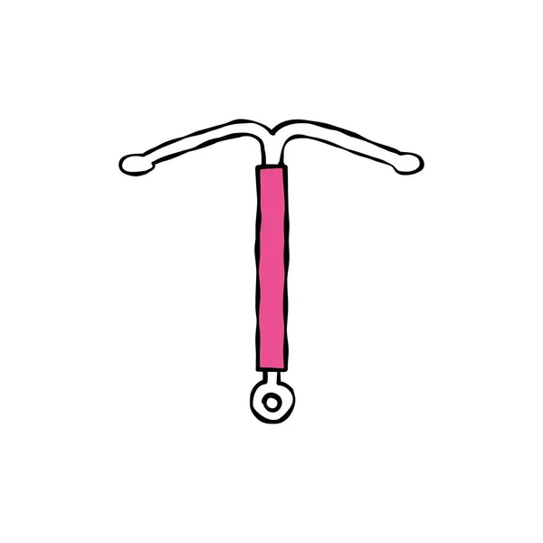 Intrauterine Gerät Doodle Symbol Vektorillustration — Stockvektor