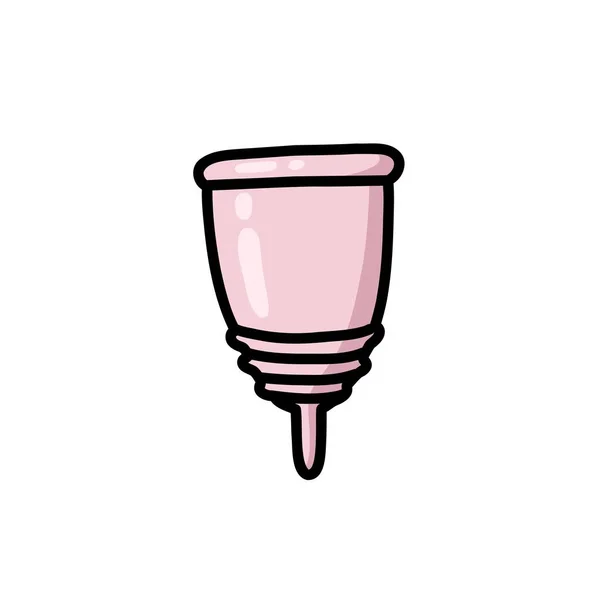 Menstrual Cup Doodle Icon Vector Illustration — Stock Vector
