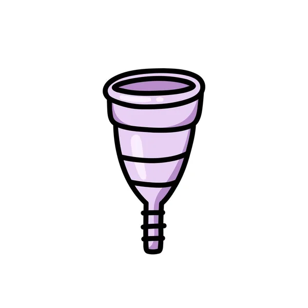 Menstruationstasse Doodle Symbol Vektorillustration — Stockvektor