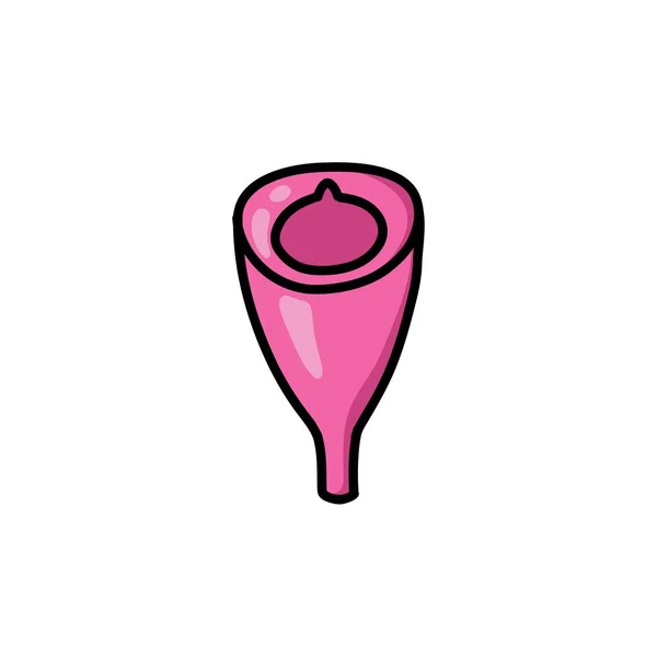 Menstruationstasse Doodle Symbol Vektorillustration — Stockvektor