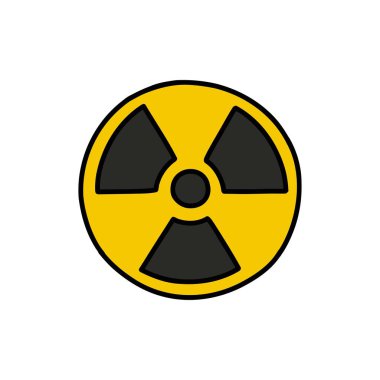 İyonize radyasyon sembolü karalama simgesi, vektör illüstrasyonu