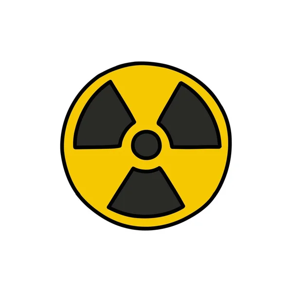 电离辐射符号涂鸦图标 矢量图解 — 图库矢量图片