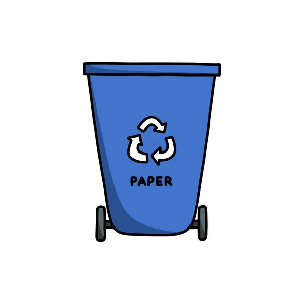 Papierkorb Container Doodle Symbol Vektorillustration — Stockvektor