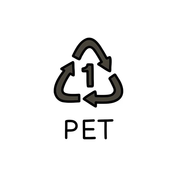 Tipo Símbolo Plástico Mascota Garabato Icono Vector Ilustración — Archivo Imágenes Vectoriales
