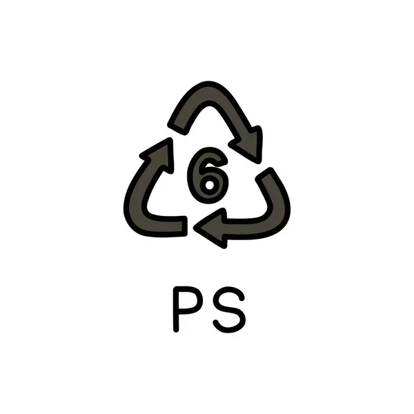 Typ Plastikowego Symbolu Ikona Doodle Ilustracja Wektor — Wektor stockowy