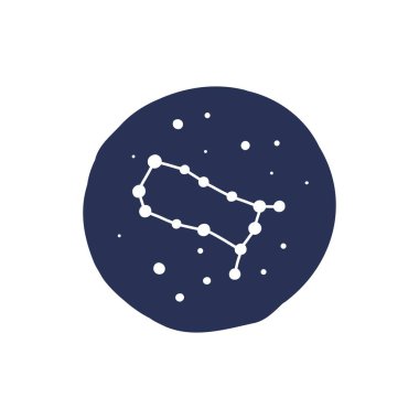 gemini takımyıldızı karalama simgesi, vektör illüstrasyonu