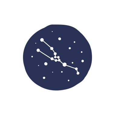 Taurus takımyıldızı karalama simgesi, vektör illüstrasyonu