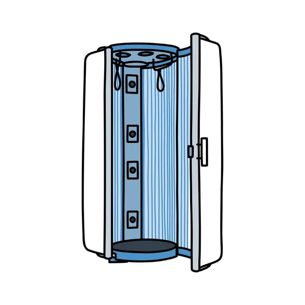 日焼けブースのドアのアイコンベクトルイラスト — ストックベクタ