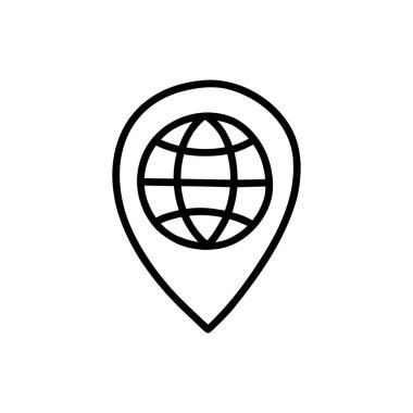 world map pointer doodle icon, vector illustration