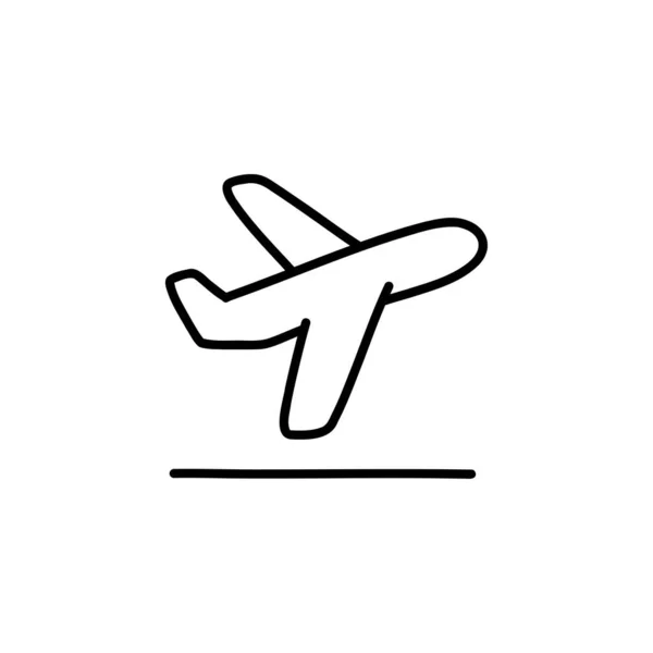 Icono Doodle Avión Ilustración Vectorial Vector de stock