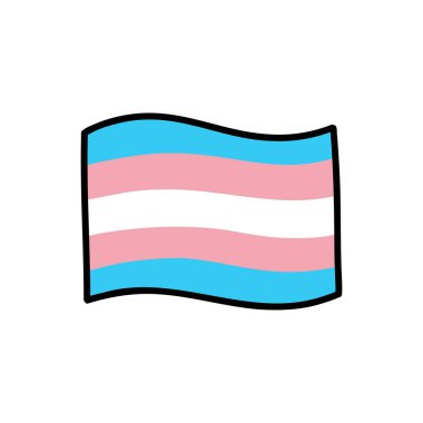 transseksüel bayrak karalama simgesi, vektör illüstrasyonu