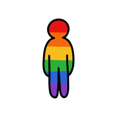 queer person doodle icon, vector illustration
