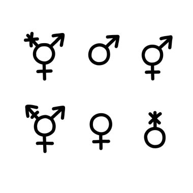 gender signs doodle icon, vector illustration