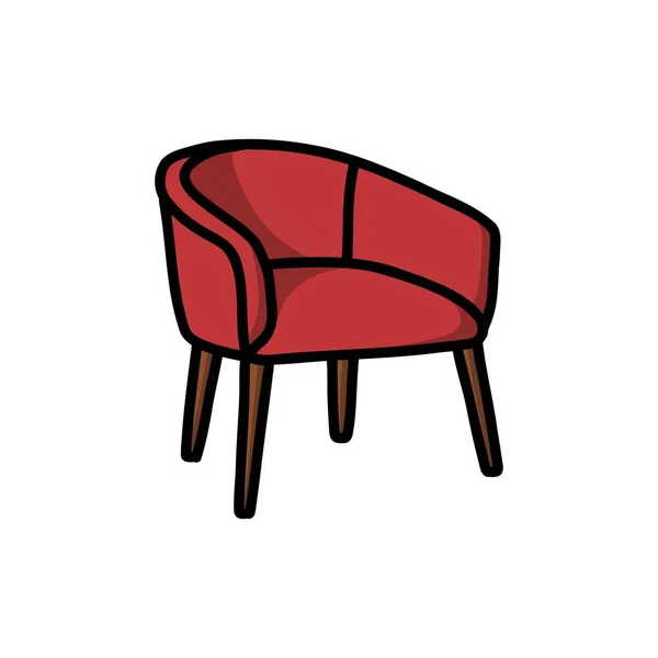 Cadeira Doodle Ícone Ilustração Vetorial — Vetor de Stock
