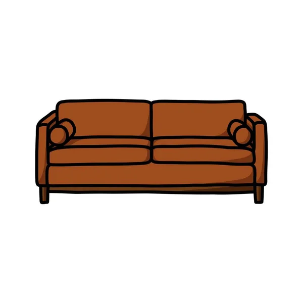 Sofa Doodle Icon Vector Illustration — Stock Vector