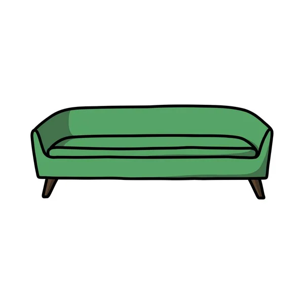 Sofa Doodle Symbol Vektorillustration — Stockvektor