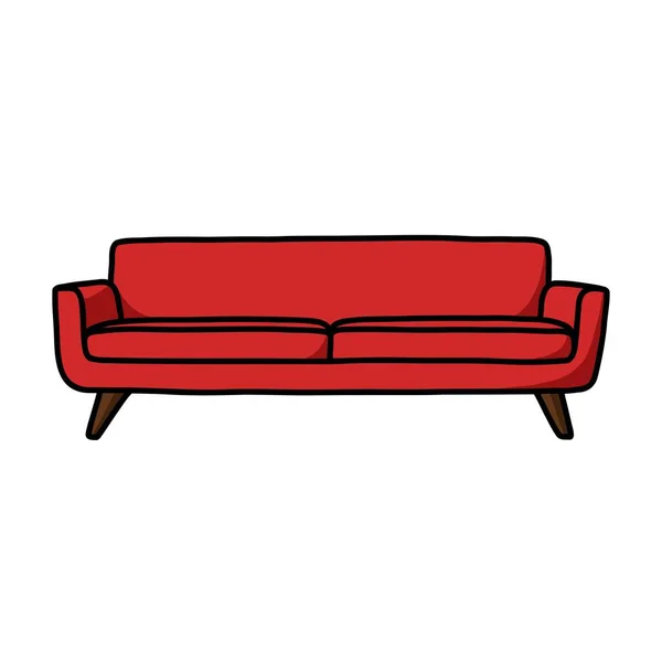 Sofa Doodle Symbol Vektorillustration — Stockvektor