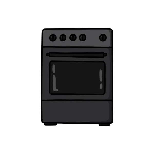 Stove Doodle Icon Vector Illustration — Stock Vector