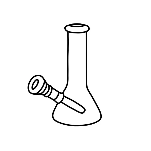 Icône Bong Doodle Fumeur Illustration Vectorielle — Image vectorielle