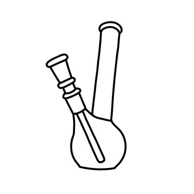 tüten bong doodle simgesi, vektör illüstrasyonu