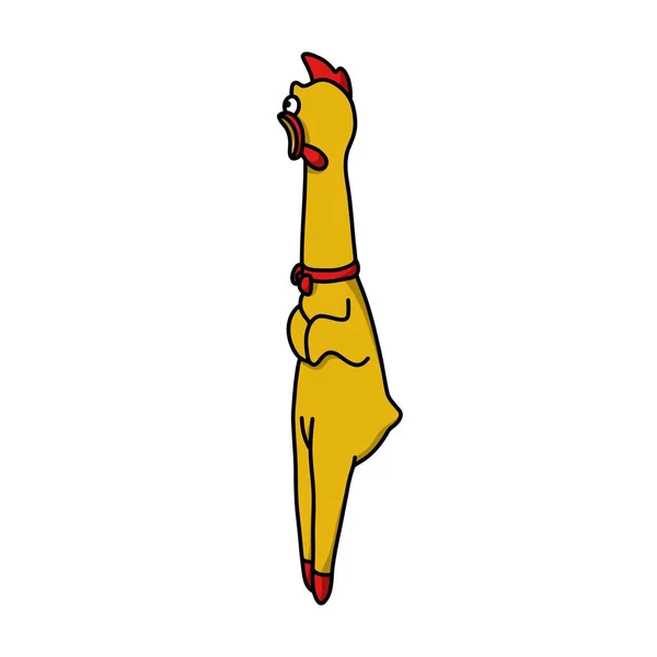 Gumowy Kurczak Zabawka Doodle Ikona Wektor Ilustracja — Wektor stockowy