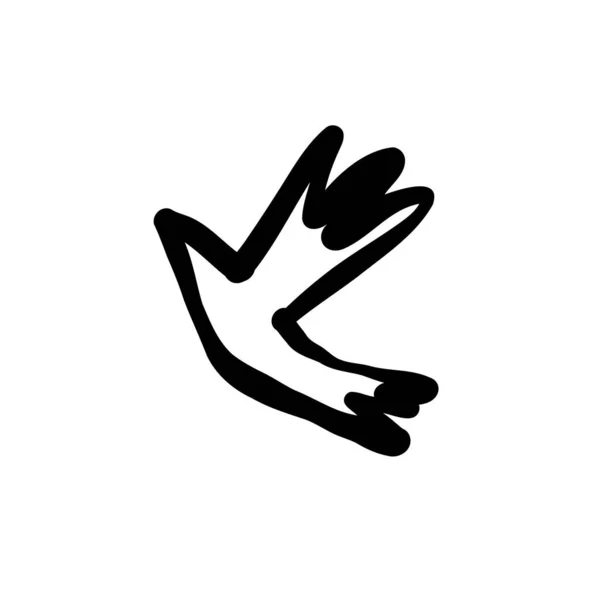 White Dove Peace Symbol Doodle Icon Vector Illustration — Stock Vector