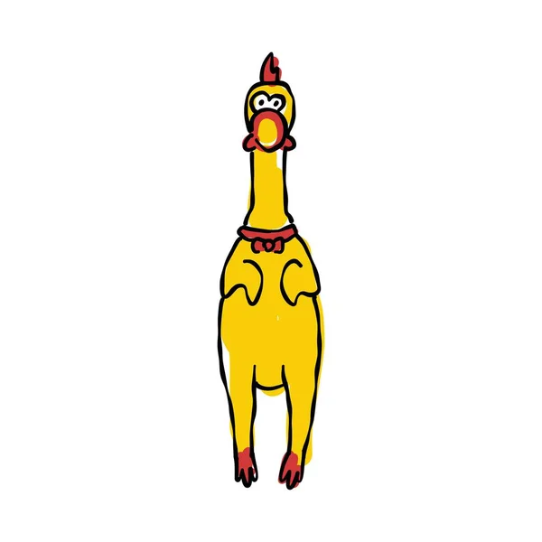 Rubber Chicken Toy Doodle Icon Vector Illustration — Vettoriale Stock