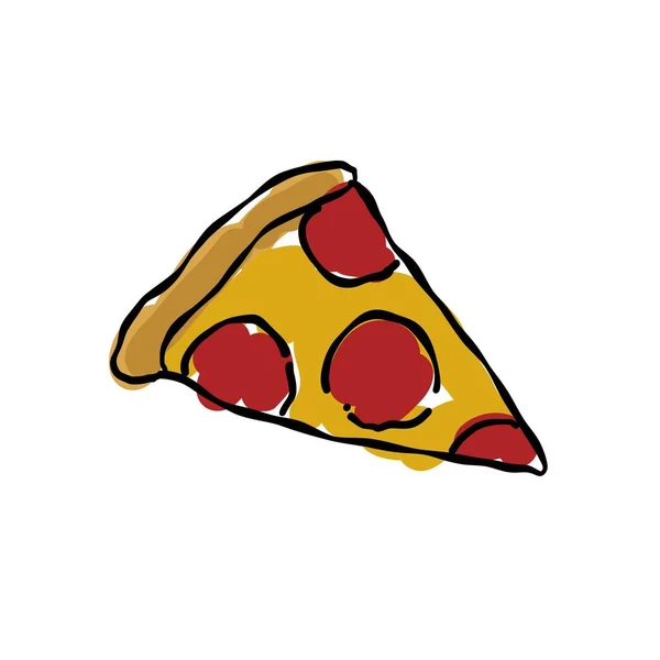 Icona Scarabocchiare Pizza Illustrazione Vettoriale — Vettoriale Stock