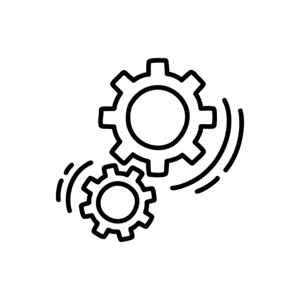 Gears Doodle Icon Vector Illustration — Stock Vector