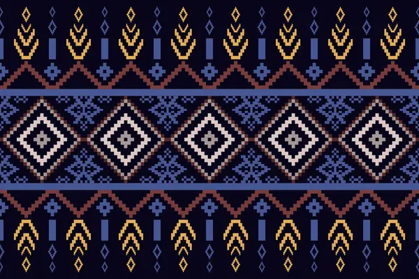 stock image Ethnic pattern seamless pixel art for Fabric geometric ethnic pattern seamless,Pixel pattern art wallpaper Background, Design for fabric, curtain, carpet ,geometry seamless pattern art illustration