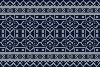 Kumaş geometrik etnik desensiz, piksel desenli duvar kâğıdı arka planı, kumaş, perde, halı, geometrik desensiz sanat çizimleri için etnik desensiz pikseller