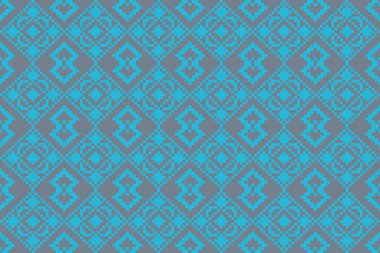 Kumaş geometrik etnik desensiz, piksel desenli duvar kâğıdı arka planı, kumaş, perde, halı, geometrik desensiz sanat çizimleri için etnik desensiz pikseller