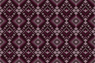 Kumaş geometrik etnik desensiz, piksel desenli duvar kâğıdı arka planı, kumaş, perde, halı, geometrik desensiz sanat çizimleri için etnik desensiz pikseller