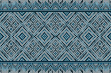 Kumaş geometrik etnik desensiz, piksel desenli duvar kâğıdı arka planı, kumaş, perde, halı, geometrik desensiz sanat çizimleri için etnik desensiz pikseller