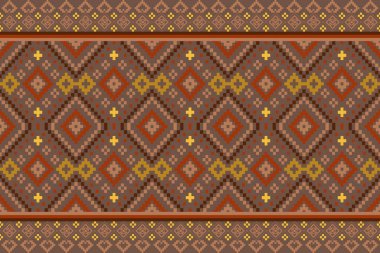 Kumaş geometrik etnik desensiz, piksel desenli duvar kâğıdı arka planı, kumaş, perde, halı, geometrik desensiz sanat çizimleri için etnik desensiz pikseller