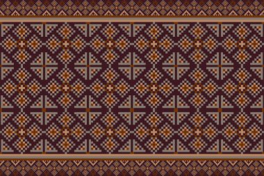 Kumaş geometrik etnik desensiz, piksel desenli duvar kâğıdı arka planı, kumaş, perde, halı, geometrik desensiz sanat çizimleri için etnik desensiz pikseller