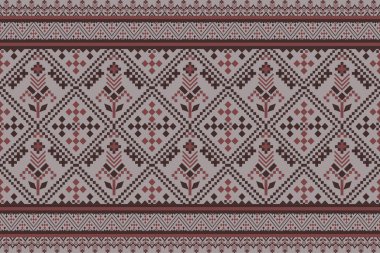 Kumaş geometrik etnik desensiz, piksel desenli duvar kâğıdı arka planı, kumaş, perde, halı, geometrik desensiz sanat çizimleri için etnik desensiz pikseller