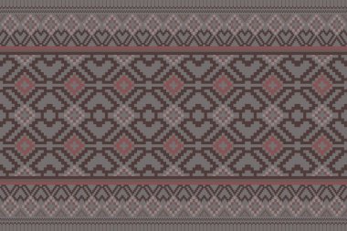 Kumaş geometrik etnik desensiz, piksel desenli duvar kâğıdı arka planı, kumaş, perde, halı, geometrik desensiz sanat çizimleri için etnik desensiz pikseller