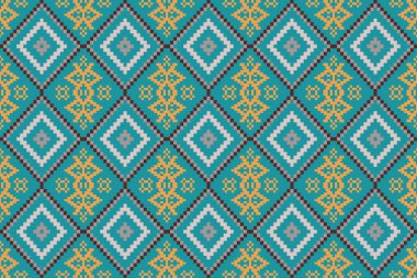 Kumaş geometrik etnik desensiz, piksel desenli duvar kâğıdı arka planı, kumaş, perde, halı, geometrik desensiz sanat çizimleri için etnik desensiz pikseller