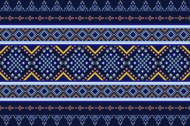 Kumaş geometrik etnik desensiz, piksel desenli duvar kâğıdı arka planı, kumaş, perde, halı, geometrik desensiz sanat çizimleri için etnik desensiz pikseller