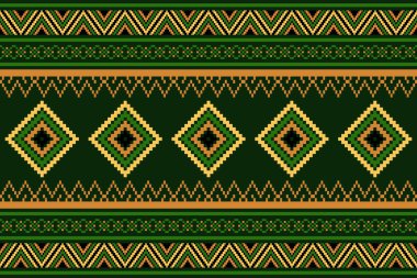 Kumaş geometrik etnik desensiz, piksel desenli duvar kâğıdı arka planı, kumaş, perde, halı, geometrik desensiz sanat çizimleri için etnik desensiz pikseller