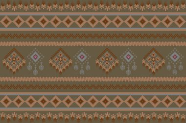 Kumaş geometrik etnik desensiz, piksel desenli duvar kâğıdı arka planı, kumaş, perde, halı, geometrik desensiz sanat çizimleri için etnik desensiz pikseller