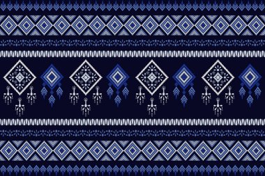 Kumaş geometrik etnik desensiz, piksel desenli duvar kâğıdı arka planı, kumaş, perde, halı, geometrik desensiz sanat çizimleri için etnik desensiz pikseller