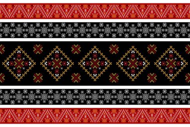 Kumaş geometrik etnik desensiz, piksel desenli duvar kâğıdı arka planı, kumaş, perde, halı, geometrik desensiz sanat çizimleri için etnik desensiz pikseller